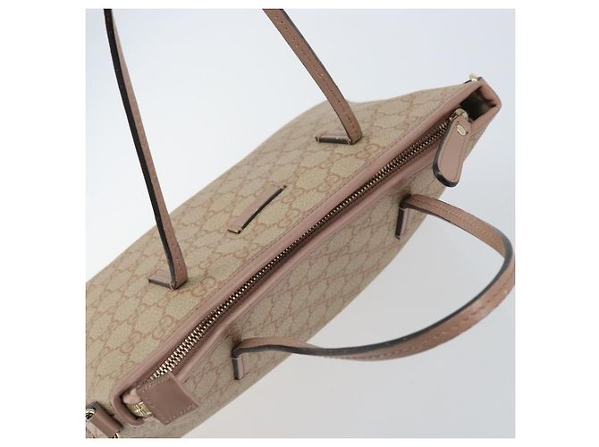 Gucci Borsa Tote GG Supreme in PVC beige e oro 353440 Auth YKZ112 D'oro - vista 6