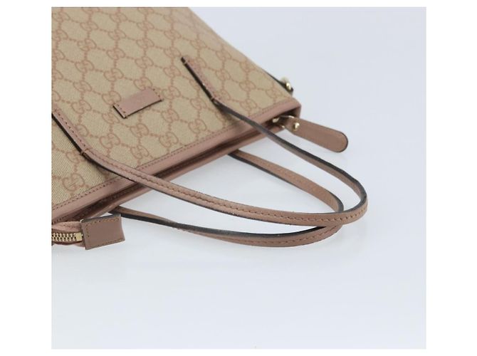 Gucci Borsa Tote GG Supreme in PVC beige e oro 353440 Auth YKZ112 D'oro - vista 7