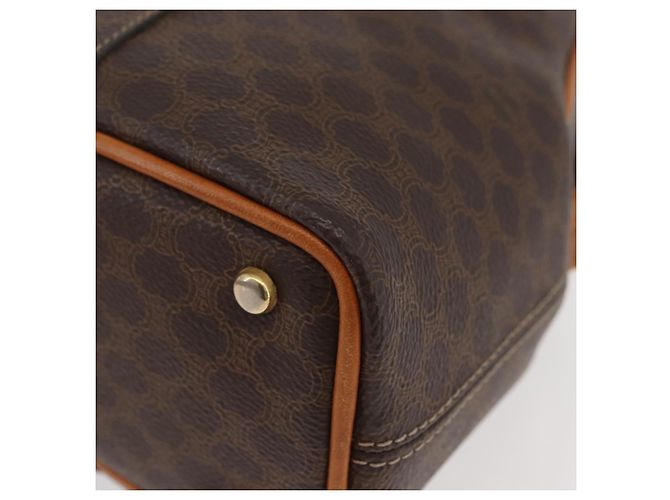 Céline Borsa a spalla circolare in tela Macadam CELINE in pelle PVC marrone e oro Auth BAZ708 D'oro - vista 14