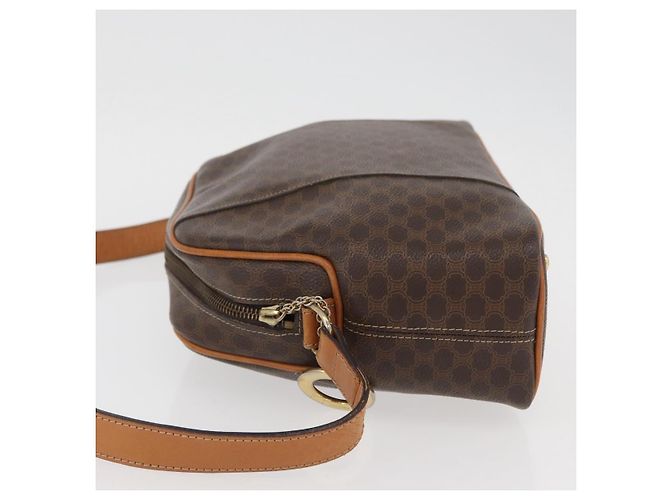 Céline Borsa a spalla circolare in tela Macadam CELINE in pelle PVC marrone e oro Auth BAZ708 D'oro - vista 4