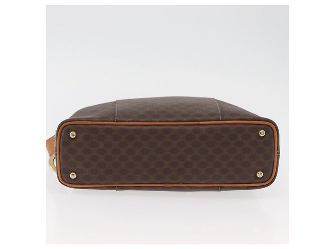 Céline Borsa a spalla circolare in tela Macadam CELINE in pelle PVC marrone e oro Auth BAZ708 D'oro - vista 5