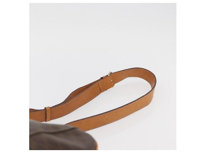 Céline Borsa a spalla circolare in tela Macadam CELINE in pelle PVC marrone e oro Auth BAZ708 D'oro - vista 8