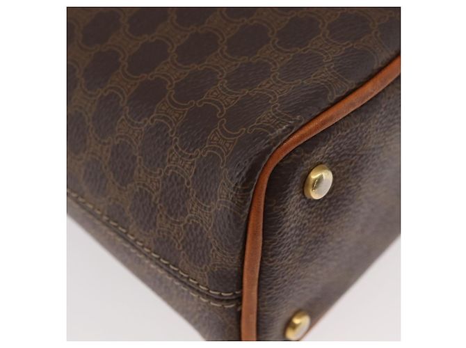 Céline Borsa a spalla circolare in tela Macadam CELINE in pelle PVC marrone e oro Auth BAZ708 D'oro - vista 9