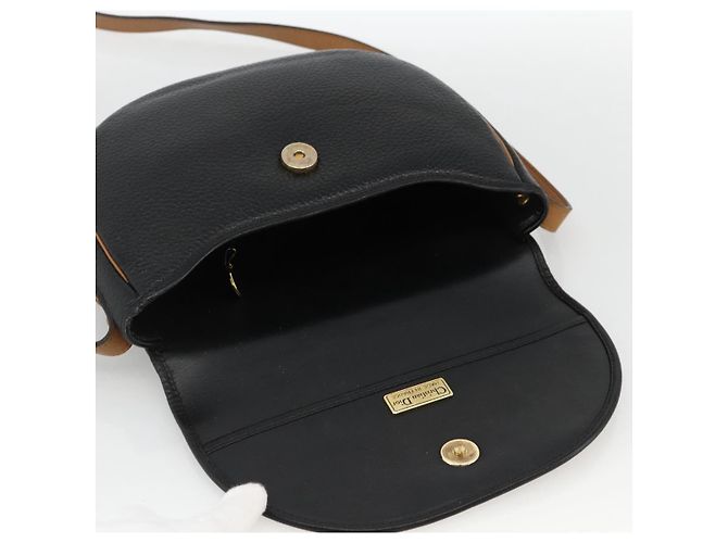 Christian Dior Schultertasche aus Leder Schwarz Gold Auth ka3839A Golden - Ansicht 10