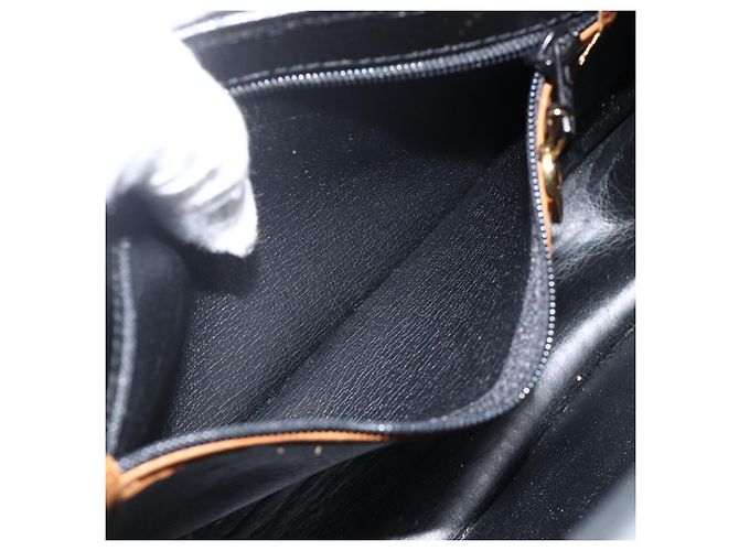 Christian Dior Schultertasche aus Leder Schwarz Gold Auth ka3839A Golden - Ansicht 12