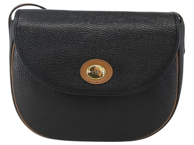 Christian Dior Schultertasche aus Leder Schwarz Gold Auth ka3839A Golden - Ansicht 13
