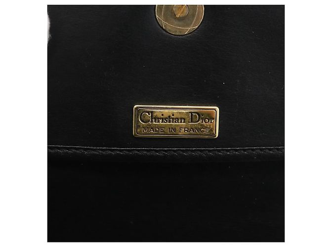 Christian Dior Schultertasche aus Leder Schwarz Gold Auth ka3839A Golden - Ansicht 18