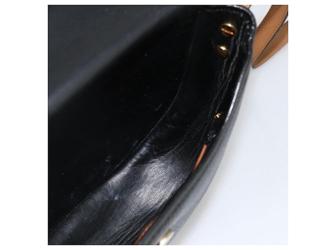 Christian Dior Schultertasche aus Leder Schwarz Gold Auth ka3839A Golden - Ansicht 19
