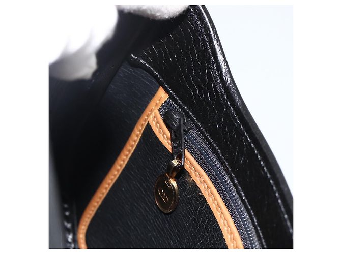 Christian Dior Schultertasche aus Leder Schwarz Gold Auth ka3839A Golden - Ansicht 21