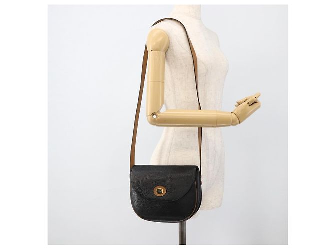 Christian Dior Schultertasche aus Leder Schwarz Gold Auth ka3839A Golden - Ansicht 22