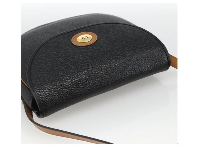 Christian Dior Schultertasche aus Leder Schwarz Gold Auth ka3839A Golden - Ansicht 6