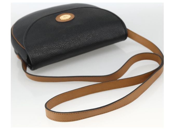 Christian Dior Schultertasche aus Leder Schwarz Gold Auth ka3839A Golden - Ansicht 7
