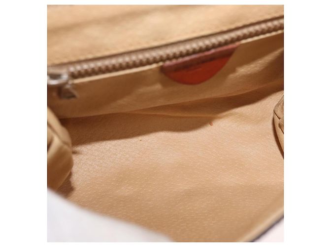 Céline Bolsa de ombro circular em lona Macadam CELINE em couro PVC marrom e dourado Auth BAZ798 - vista 10