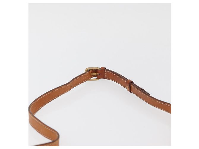 Céline Bolsa de ombro circular em lona Macadam CELINE em couro PVC marrom e dourado Auth BAZ798 - vista 8