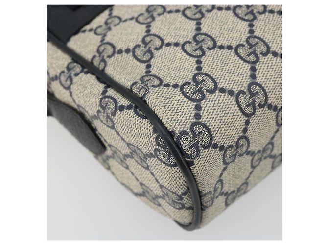 Gucci Borsa GG Supreme Sherry Line in PVC Blu Navy Oro Rosso 98 02 005 Auth INZ032 D'oro - vista 14