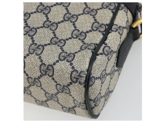 Gucci Borsa GG Supreme Sherry Line in PVC Blu Navy Oro Rosso 98 02 005 Auth INZ032 D'oro - vista 15