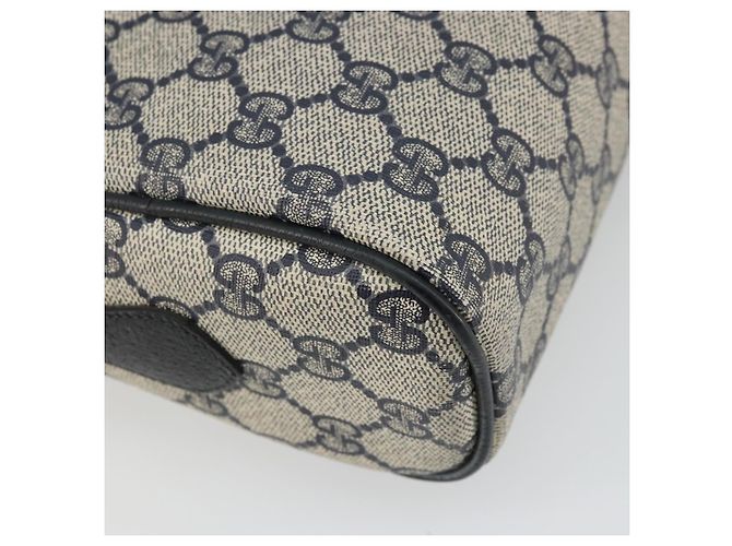 Gucci Borsa GG Supreme Sherry Line in PVC Blu Navy Oro Rosso 98 02 005 Auth INZ032 D'oro - vista 16