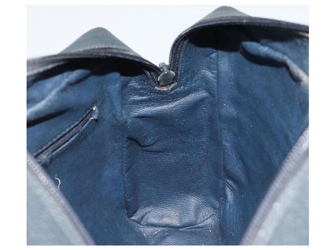Gucci Borsa GG Supreme Sherry Line in PVC Blu Navy Oro Rosso 98 02 005 Auth INZ032 D'oro - vista 19