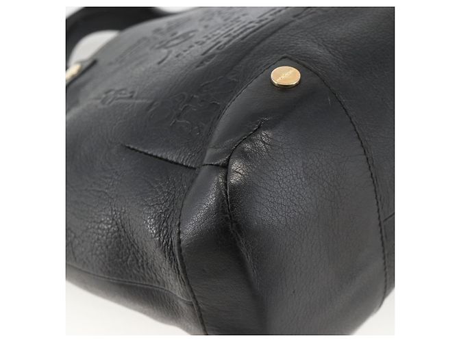 Bulgari Borsa a mano BVLGARI in pelle nera e oro Auth hk3605 Nero D'oro - vista 14