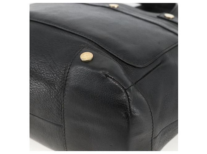 Bulgari Borsa a mano BVLGARI in pelle nera e oro Auth hk3605 Nero D'oro - vista 15