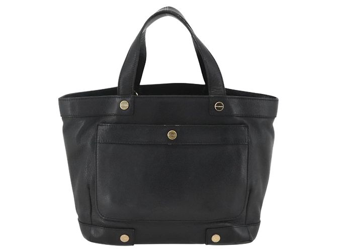 Bulgari Borsa a mano BVLGARI in pelle nera e oro Auth hk3605 Nero D'oro - vista 2