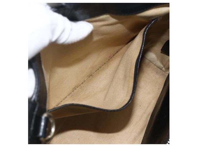 Bulgari Borsa a mano BVLGARI in pelle nera e oro Auth hk3605 Nero D'oro - vista 20