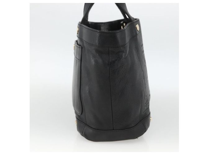 Bulgari Borsa a mano BVLGARI in pelle nera e oro Auth hk3605 Nero D'oro - vista 3