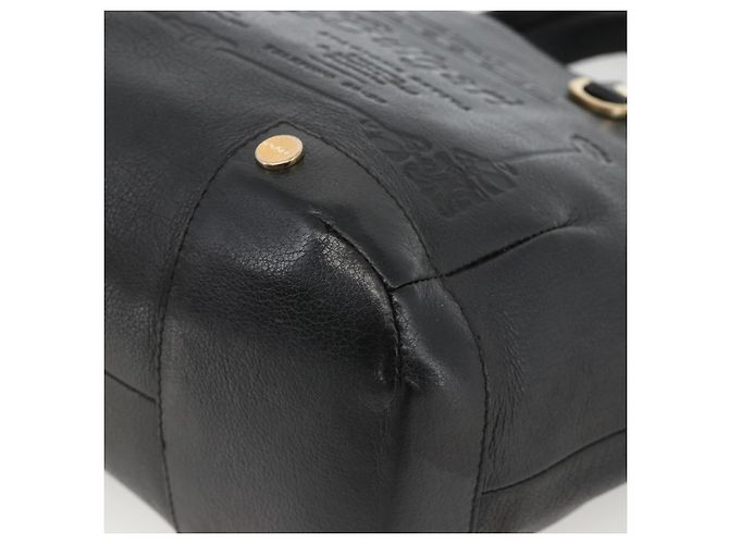 Bulgari Borsa a mano BVLGARI in pelle nera e oro Auth hk3605 Nero D'oro - vista 9