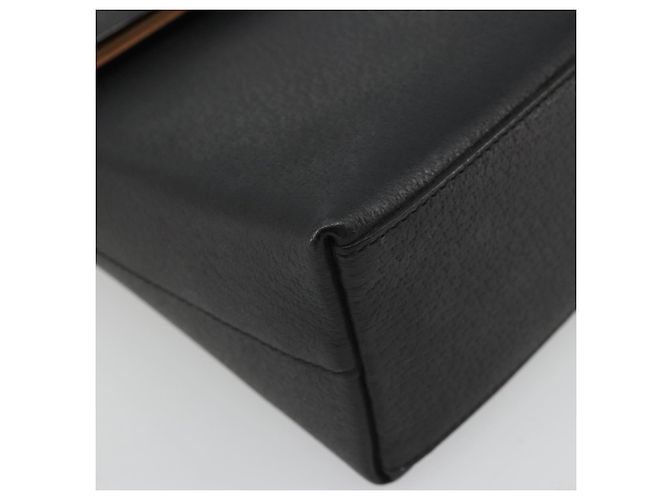 Borsa a mano in pelle Gucci Bamboo nera e oro 000 1014 1888 Auth INZ098 Nero D'oro - vista 14