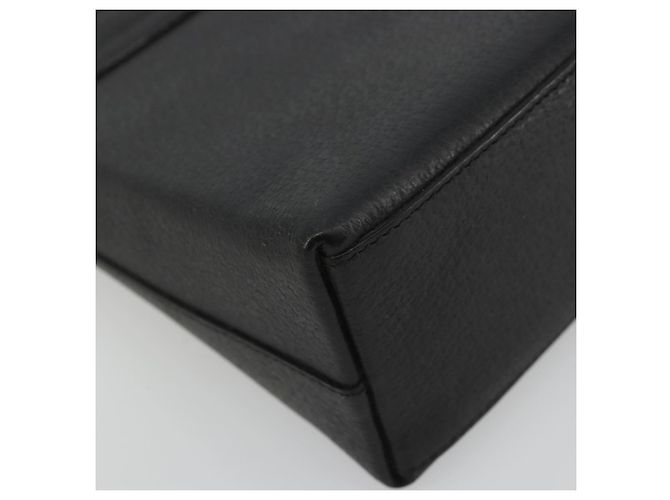 Borsa a mano in pelle Gucci Bamboo nera e oro 000 1014 1888 Auth INZ098 Nero D'oro - vista 16