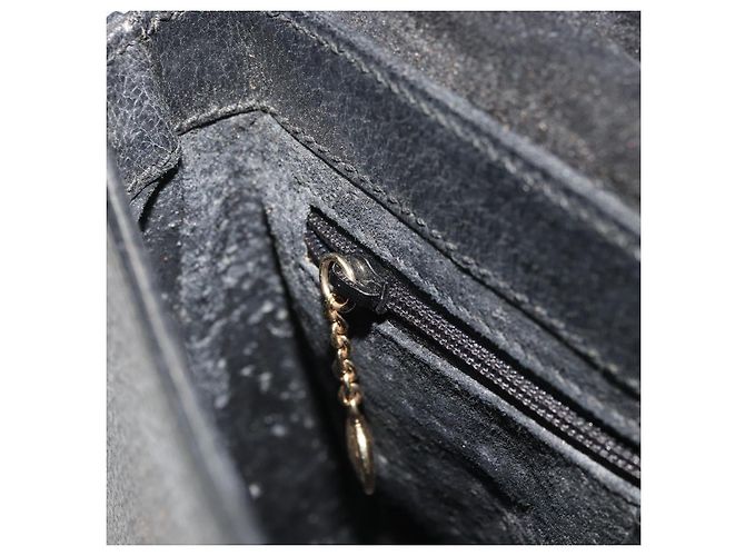 Borsa a mano in pelle Gucci Bamboo nera e oro 000 1014 1888 Auth INZ098 Nero D'oro - vista 21