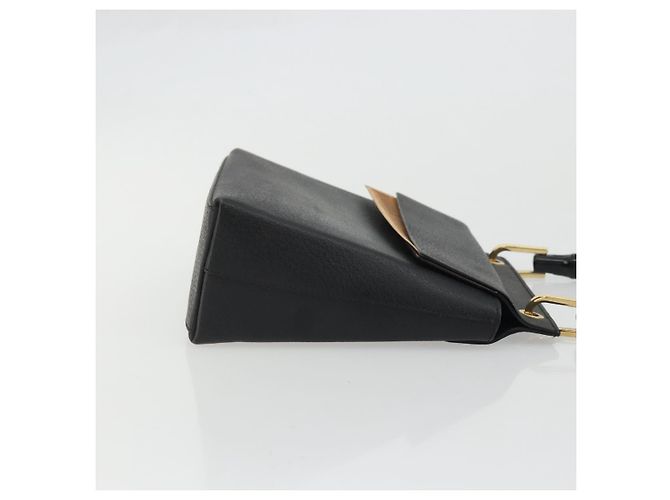 Borsa a mano in pelle Gucci Bamboo nera e oro 000 1014 1888 Auth INZ098 Nero D'oro - vista 3