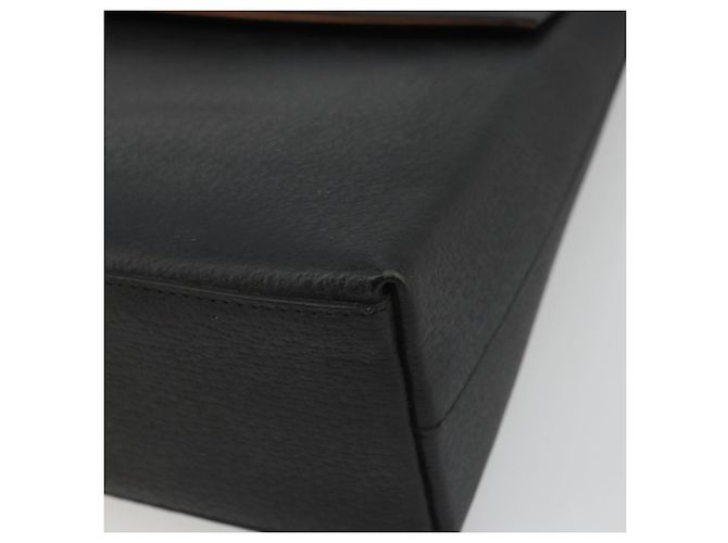 Borsa a mano in pelle Gucci Bamboo nera e oro 000 1014 1888 Auth INZ098 Nero D'oro - vista 9