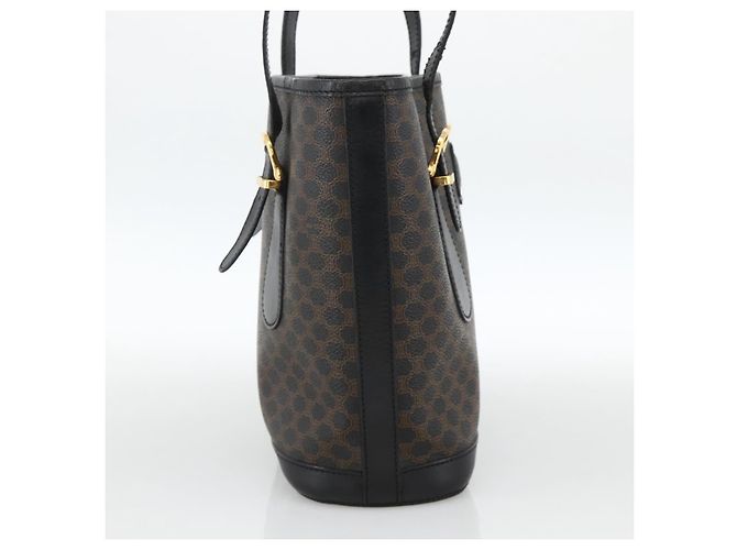 Céline Borsa tote in tela Macadam CELINE in pelle PVC nera e oro Auth YKZ1148 Nero D'oro - vista 3