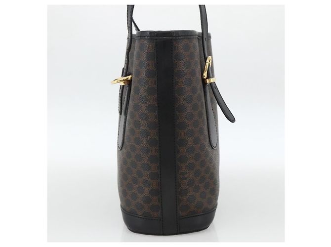Céline Borsa tote in tela Macadam CELINE in pelle PVC nera e oro Auth YKZ1148 Nero D'oro - vista 4