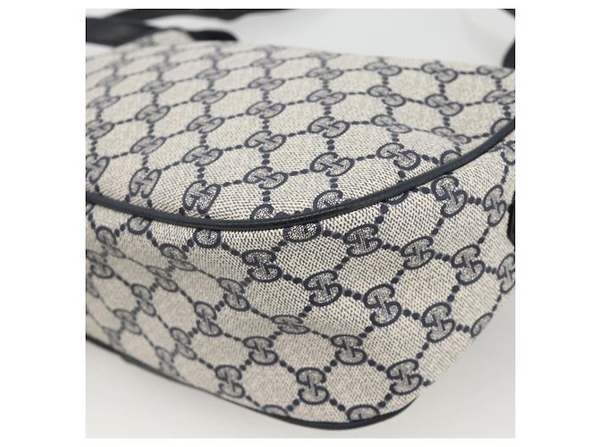 Gucci Borsa GG Supreme Sherry Line in PVC Blu Navy Oro Rosso 89 02 032 Auth YKZ1624 D'oro - vista 16