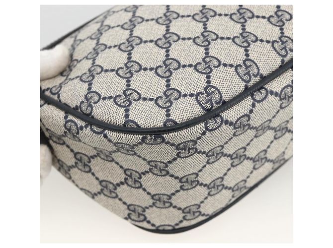 Gucci Borsa GG Supreme Sherry Line in PVC Blu Navy Oro Rosso 89 02 032 Auth YKZ1624 D'oro - vista 17