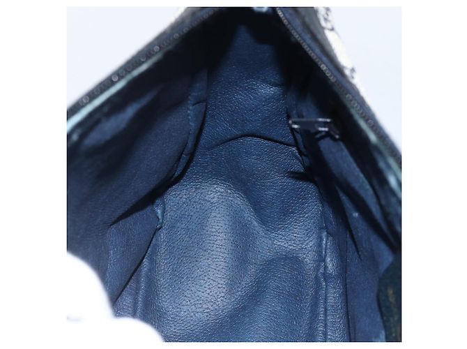 Gucci Borsa GG Supreme Sherry Line in PVC Blu Navy Oro Rosso 89 02 032 Auth YKZ1624 D'oro - vista 20