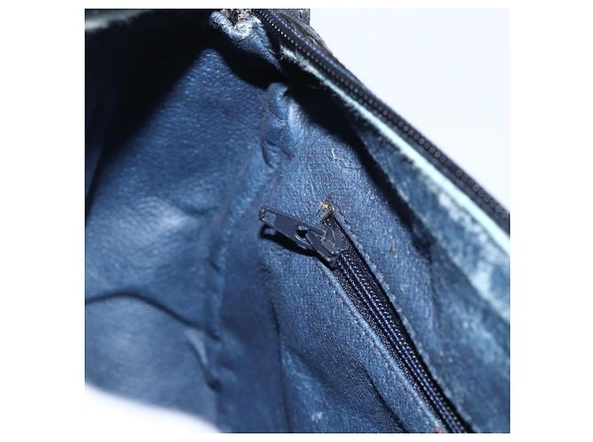 Gucci Borsa GG Supreme Sherry Line in PVC Blu Navy Oro Rosso 89 02 032 Auth YKZ1624 D'oro - vista 21