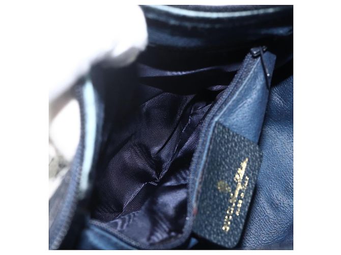 Gucci Borsa GG Supreme Sherry Line in PVC Blu Navy Oro Rosso 89 02 032 Auth YKZ1624 D'oro - vista 22