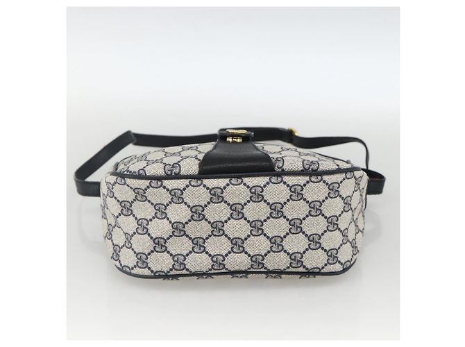 Gucci Borsa GG Supreme Sherry Line in PVC Blu Navy Oro Rosso 89 02 032 Auth YKZ1624 D'oro - vista 5