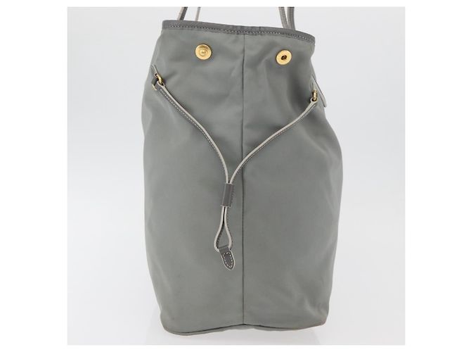 Borsa Tote PRADA in nylon grigio oro Auth ka3714A Marrone D'oro - vista 3