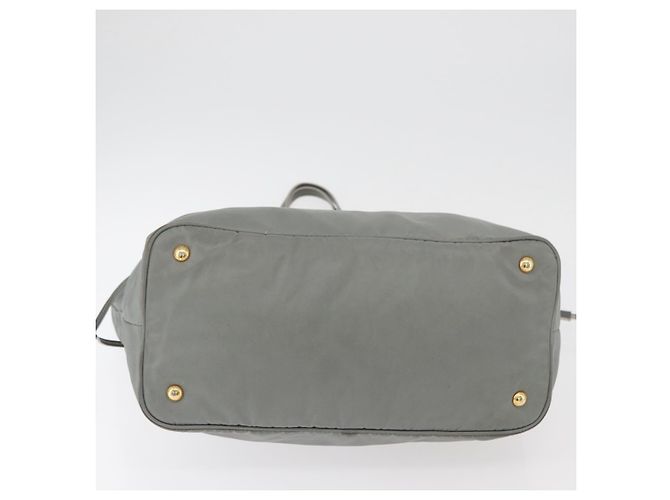 Borsa Tote PRADA in nylon grigio oro Auth ka3714A Marrone D'oro - vista 5