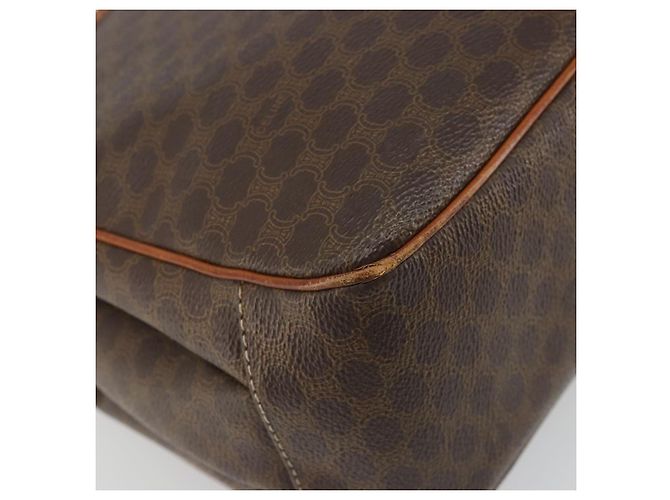 Céline Borsa a spalla circolare in tela Macadam CELINE in pelle PVC marrone oro Auth YKZ1025 D'oro - vista 16