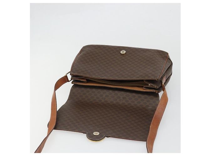 Céline Borsa a spalla circolare in tela Macadam CELINE in pelle PVC marrone oro Auth YKZ1025 D'oro - vista 18