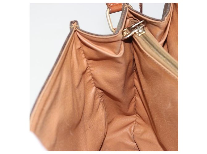 Céline Borsa a spalla circolare in tela Macadam CELINE in pelle PVC marrone oro Auth YKZ1025 D'oro - vista 21