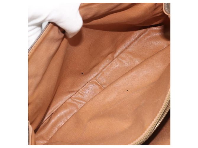 Céline Borsa a spalla circolare in tela Macadam CELINE in pelle PVC marrone oro Auth YKZ1025 D'oro - vista 23