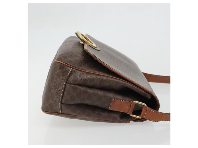 Céline Borsa a spalla circolare in tela Macadam CELINE in pelle PVC marrone oro Auth YKZ1025 D'oro - vista 3