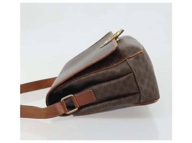 Céline Borsa a spalla circolare in tela Macadam CELINE in pelle PVC marrone oro Auth YKZ1025 D'oro - vista 4