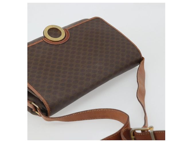 Céline Borsa a spalla circolare in tela Macadam CELINE in pelle PVC marrone oro Auth YKZ1025 D'oro - vista 6